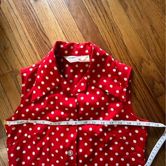 Red, white polka dot blouse - Picture 8 of 9
